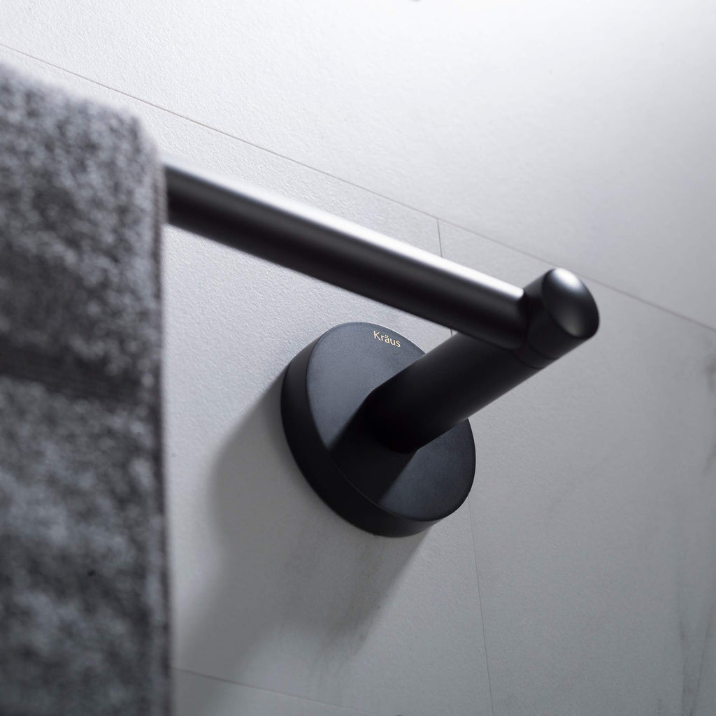 KRAUS Elie 24-inch Bathroom Towel Bar, Matte Black Finish, KEA-18837MB