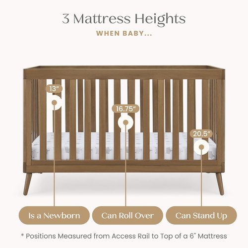 Delta Children Essex 4-in-1 Convertible Crib - Greenguard Gold Certified, Chestnut Finish