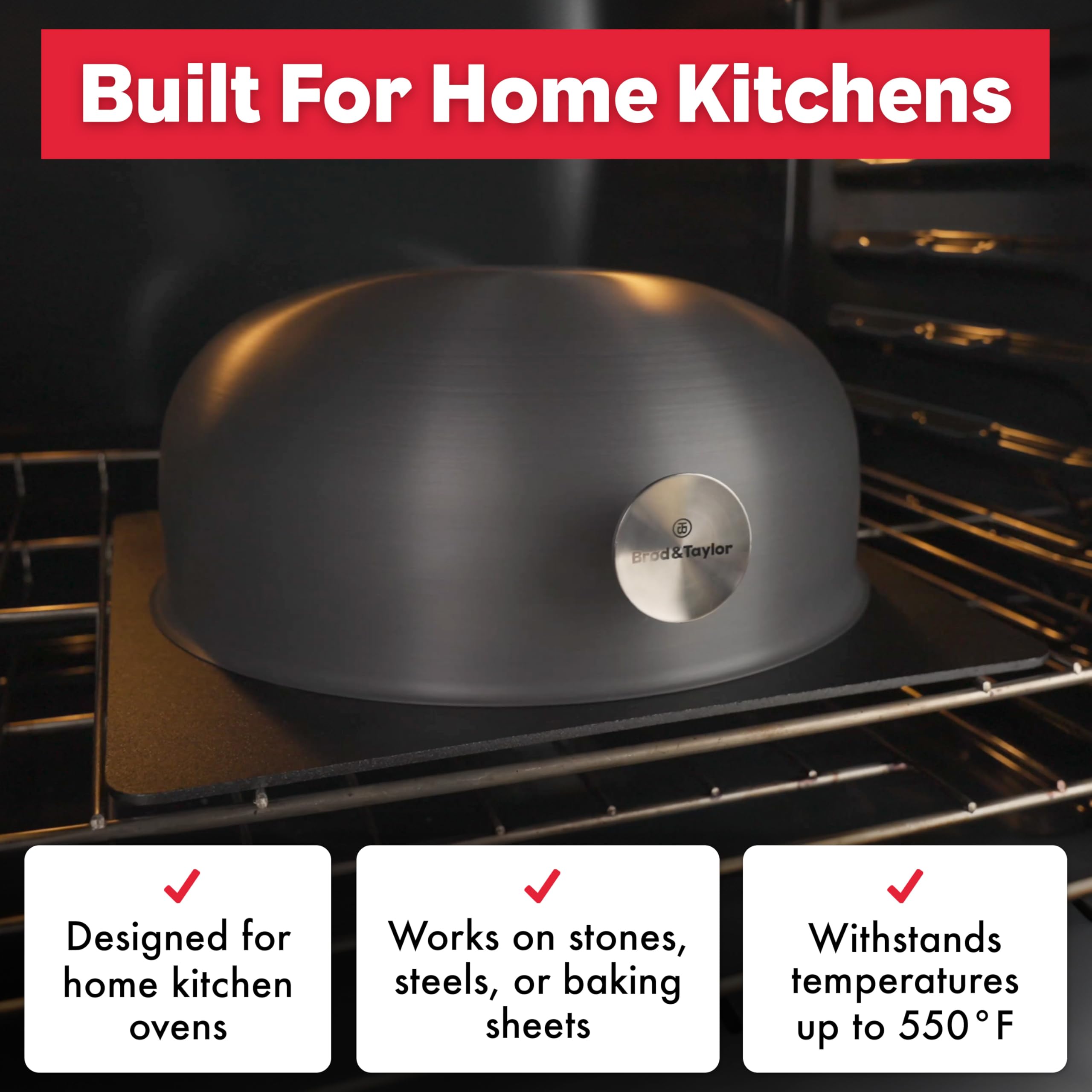 Brod & Taylor Ultralight Baking Shell for Sourdough Bread (Boule) – No Preheating Needed for Crispy Crust and Even Baking