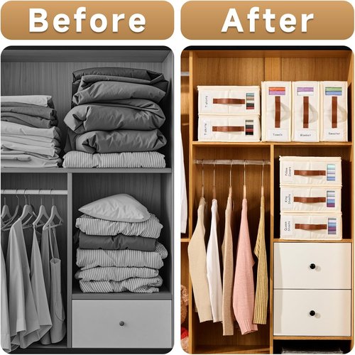Bed Sheet Organizer 4 Pack - Insect-Proof Storage with Zipper, Handle & Window | Ideal for Linen Closet