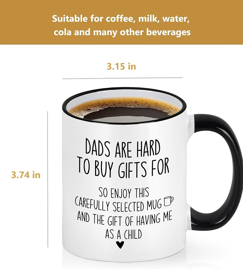 Dad Coffee Mug - Best Dad Ever Gift from Daughter Son for Father’s Day, Christmas