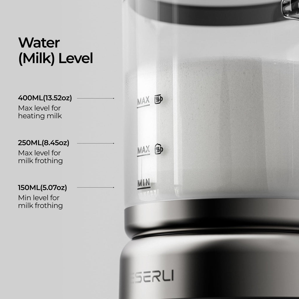 YESERLI 5-in-1 Split Glasscup Electric Milk Frother, 14oz One-Touch Foam Maker & Steamer for Latte/Cappuccino/Hot Chocolate, 600W Automatic Milk Warmer & Cold Froth, Dishwasher-Safe Glasscup BPA Free