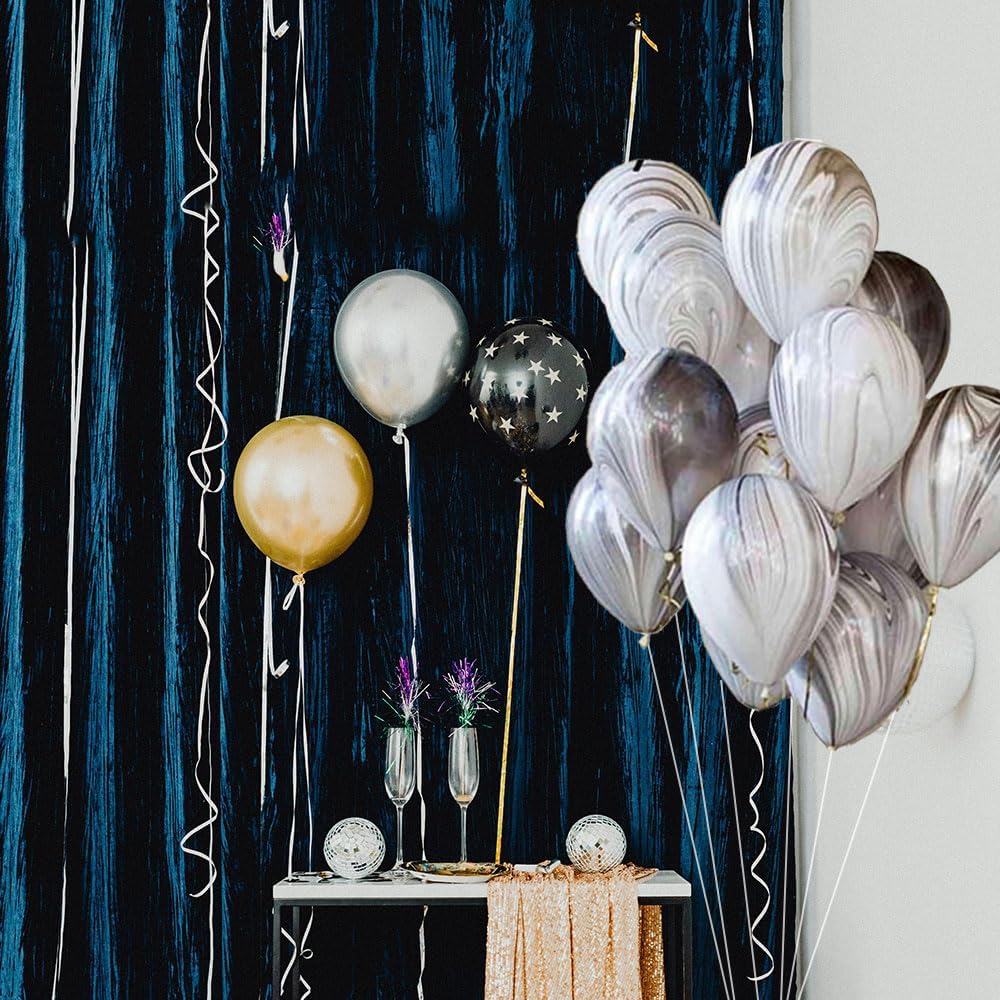 Skiennix 12-Inch Marble Latex Balloons - 50-Pack in Black, White, Grey | Perfect for Weddings & Parties