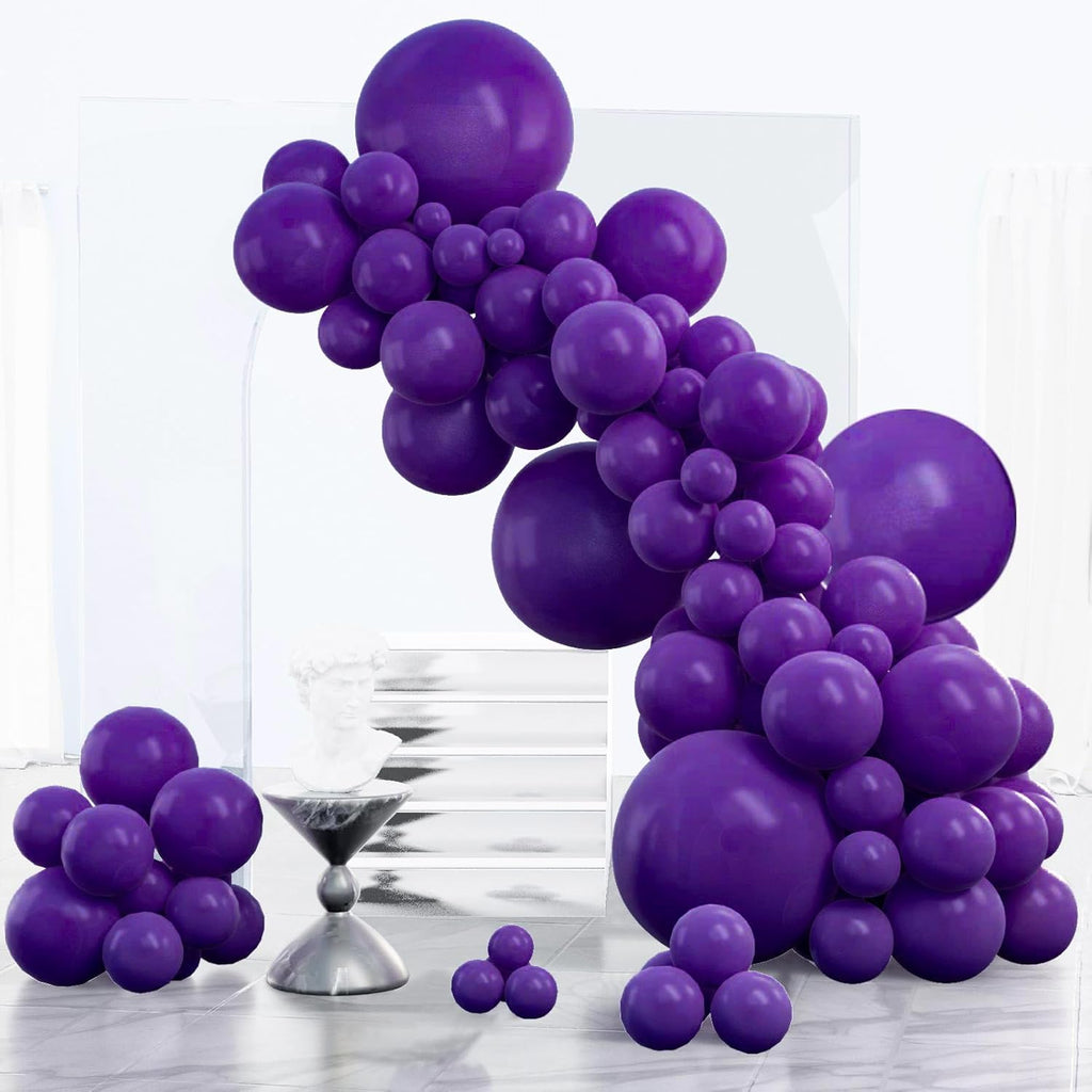 PartyWoo Dark Purple Balloon Arch Kit - 152pcs in 5-18 Inch Sizes for Birthday & Baby Shower Decor
