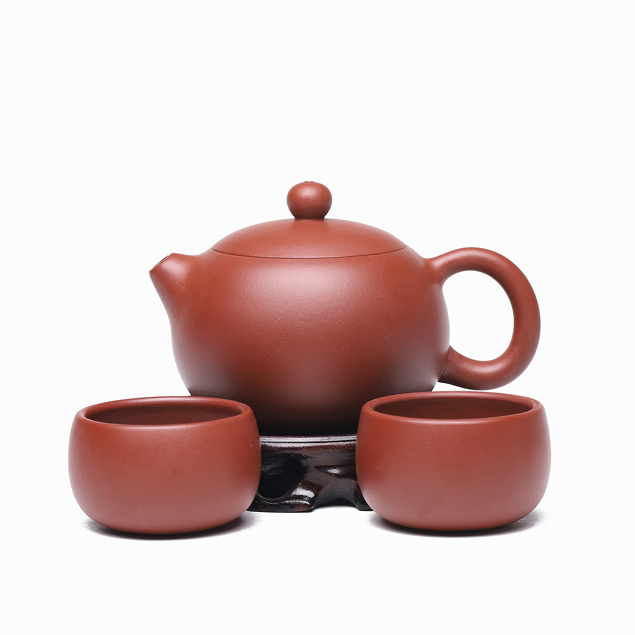 SILINE Fine Yixing Clay Teapot Set,Chinese Genuine Handmade Zisha Tea Pot 7.8 Oz with 2 Cups,Infuse Brew Kungfu Tea Maker