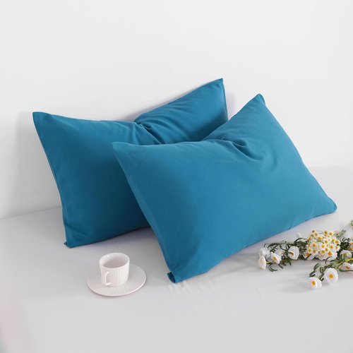 FLXXIE Pillow Cases - Soft Microfiber Standard Size Pillow Covers | Wrinkle & Stain Resistant, 2-Piece Set, Teal 20x26