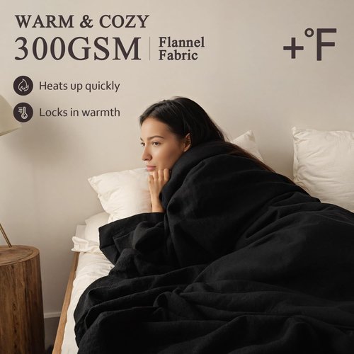 LaSyL Fleece Blanket - Soft Cozy Plush Twin Size 60"x80" Black | Lightweight Anti-Static Microfiber