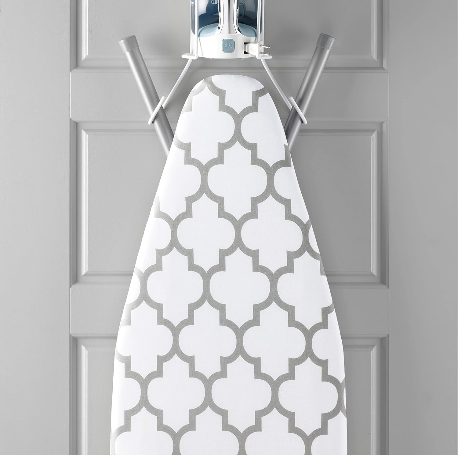 Whitmor Deluxe Ironing Board Cover - Medallion Grey Pad for Enhanced Ironing Efficiency
