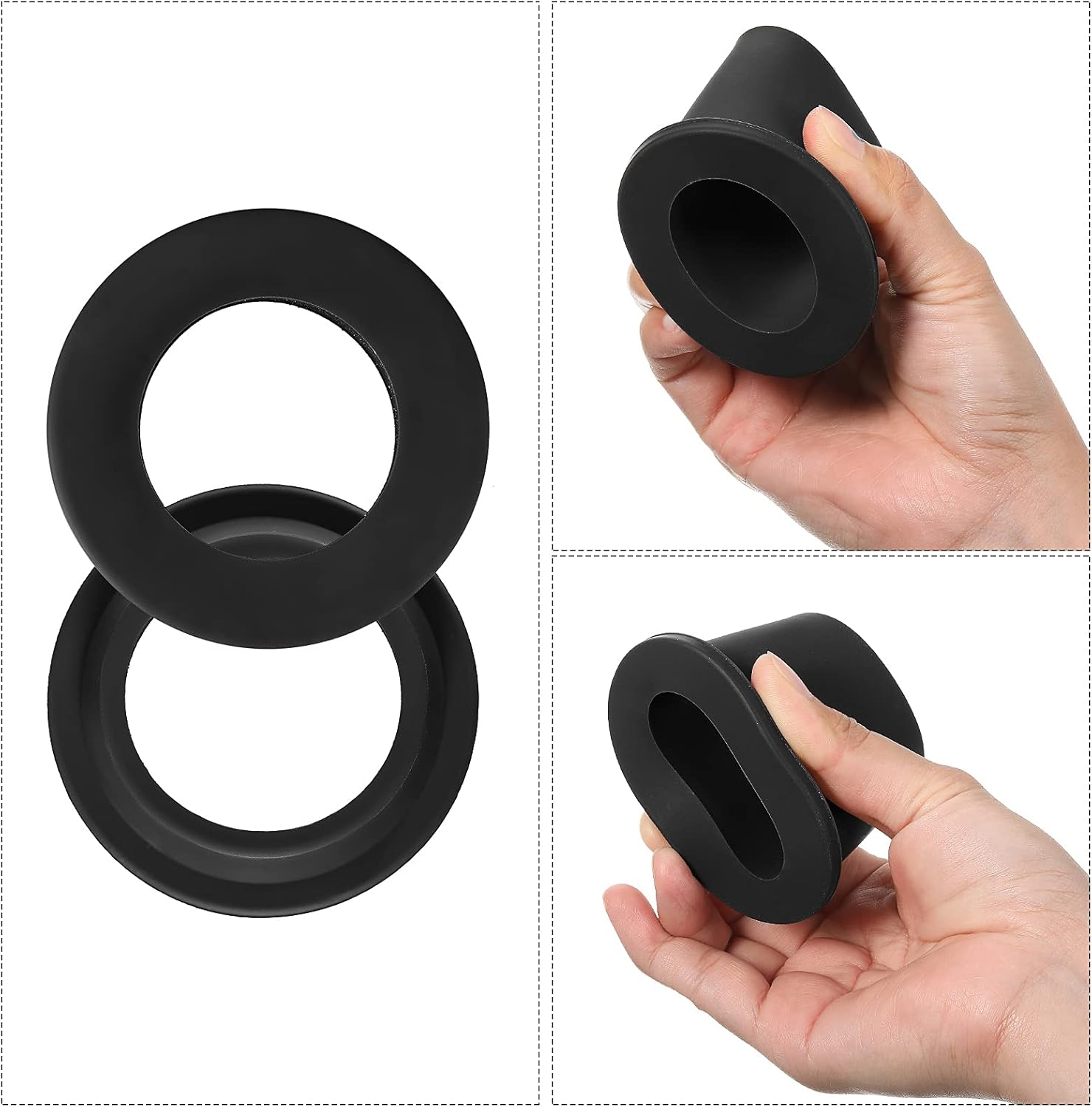 Outus Umbrella Stabilizer Sleeve - Fits 2 to 2.5 Inch Patio Table Holes & 1.5 Inch Umbrella Poles | Black, 2 Pack