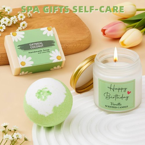 Uongeod Birthday Gifts for Women Her Teen Girls，11PCS Birthday Basket for Women Green Happy Birthday Gift Box for Mon Wife Daughter Aunt Sister Best Friend Coworkers