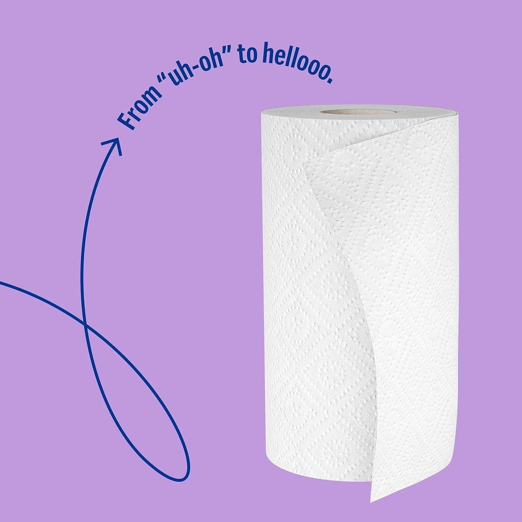 Perk Choose-A-Size Paper Towels - 2-Ply, 116 Sheets/Roll, 8 Rolls | Highly Absorbent White Kitchen Towels