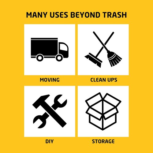 Heavy Duty Contractor Bags | 42 Gallon 2 Mil Thick Trash Bags for Construction & Outdoor Use (20 Count)