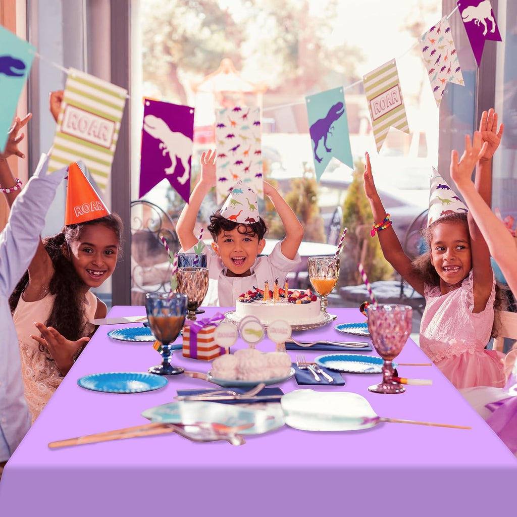Skiennix 24 Pack Rainbow Tablecloths - Colorful Disposable Plastic Covers for Parties | 54 x 108 Inch