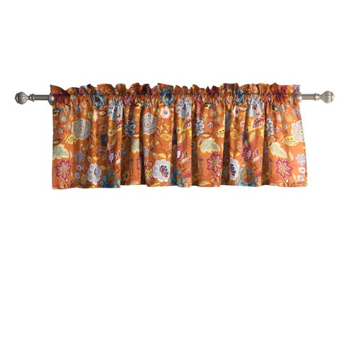 Greenland Home Astoria Semi-Sheer Window Valance – Decorative Treatment for Living Room, Bedroom, or Kitchen, 84 W x 19 L, Spice