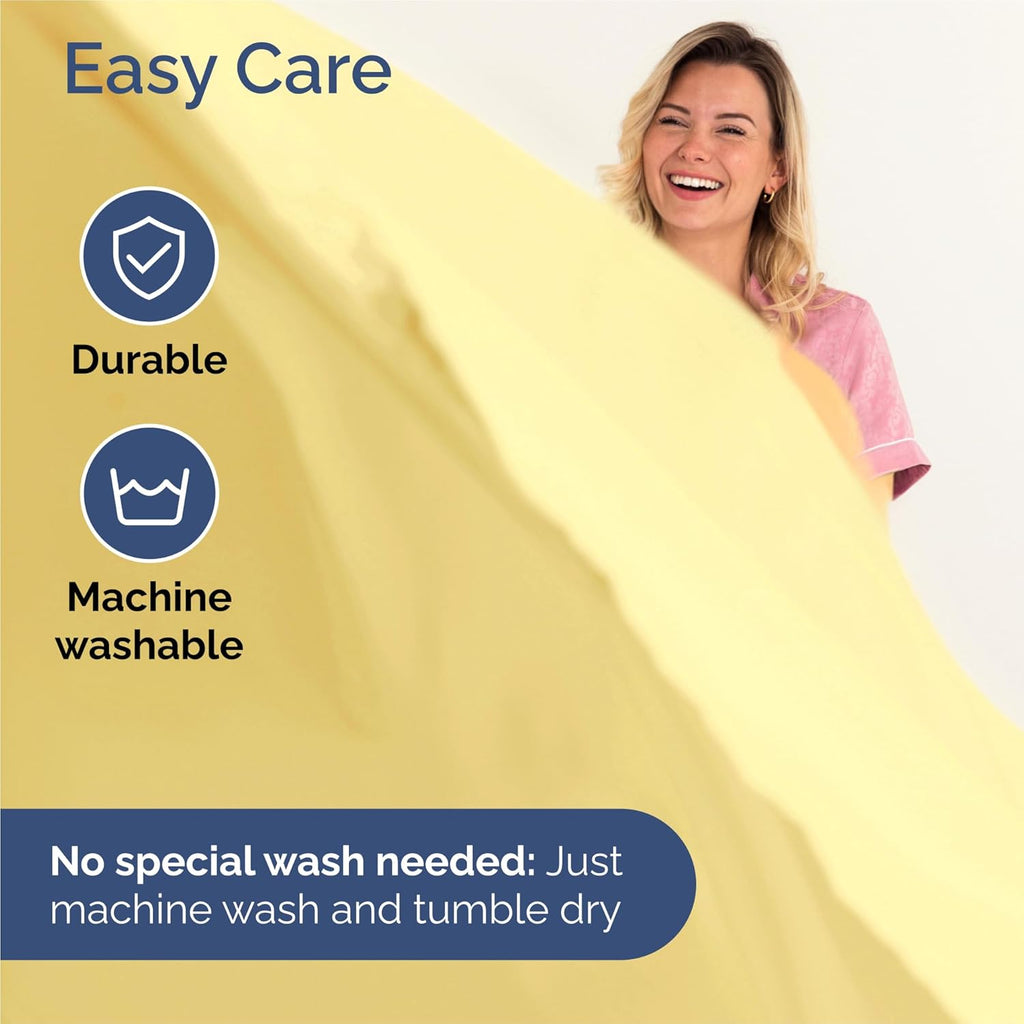 Split King Size 5-Piece Sheet Set - Comfy, Breathable & Cooling Bed Sheets - Luxury Hotel Quality - Deep Pockets, Soft, Wrinkle-Free - Oeko-Tex Certified - Yellow