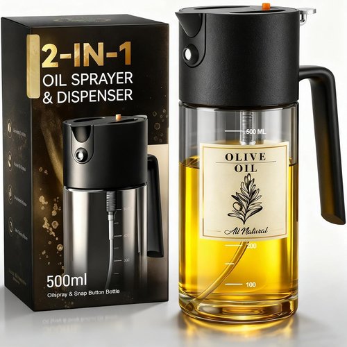 Costop Professional Glass Oil Sprayer - 3-in-1 Kitchen Tool for Fine Mist, Stream & Pour | 500ml BPA-Free, Leak-Proof Design