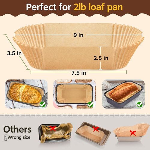 Loaf Pan Liners | 150PCS Non-Stick 9x5 Inch Parchment Paper for Baking Bread & Cakes