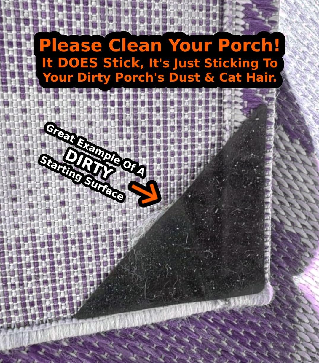 Skiennix Rug Tape - No Damage Grip for Hardwood & Cement Floors | 12 Pcs Non-Slip Carpet Pad