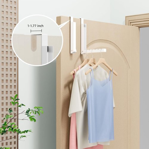 BAKON Over The Door Hanger - Folding Clothes Drying Rack & Coat Rack | Compact 2-Pack for Small Spaces
