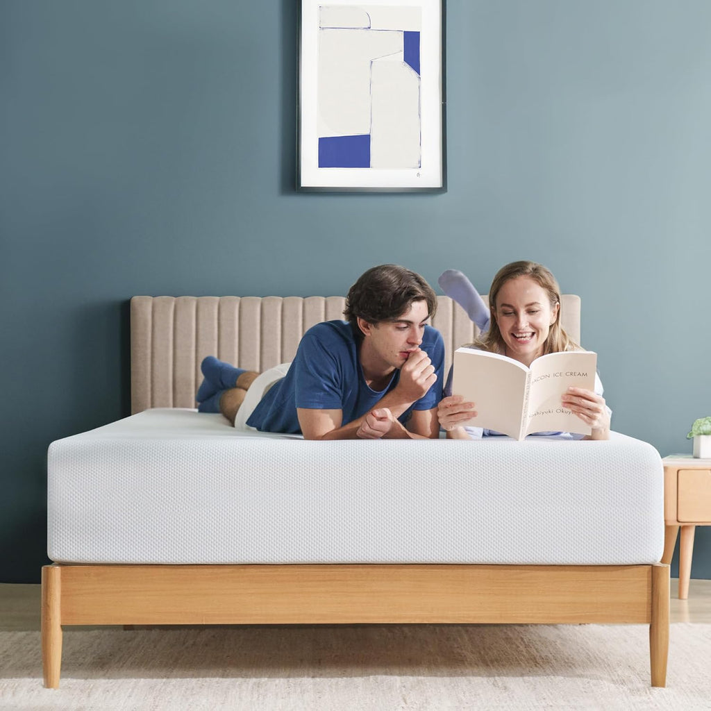 Zinus 12 Inch Green Tea Memory Foam Mattress - Cooling Gel, Medium Firmness, Queen Size, Fiberglass Free
