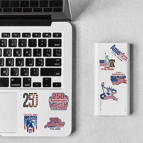 250th Anniversary Stickers by [Brand Name] - Waterproof Vinyl Decals for Laptop, Water Bottle & More