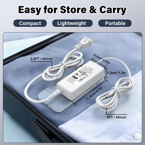 24V Air Purifier Charger Replacement Compatible with Levoit Vital 200S, Power Cord AC Adapter for LEVOIT Vital 200S Smart True HEPA Air Purifier LAP-V201S-WUS LAP-V201S-AUSR LAPV201SWUS LAPV201SAUSR