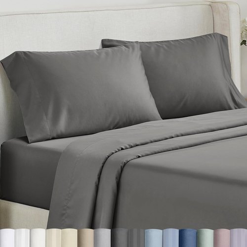 California Design Den King Pillow Cases - Soft & Silky 500 Thread Count 100% Cotton Sateen, Dark Gray | Set of 2