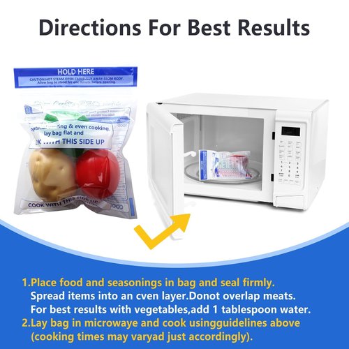 24 Pcs Zipper Steam Bags Reusable Microwave Steamer Cooking Bags Frozen Food Microwave Steam Bag for Vegetables Potatoes Meat (24)