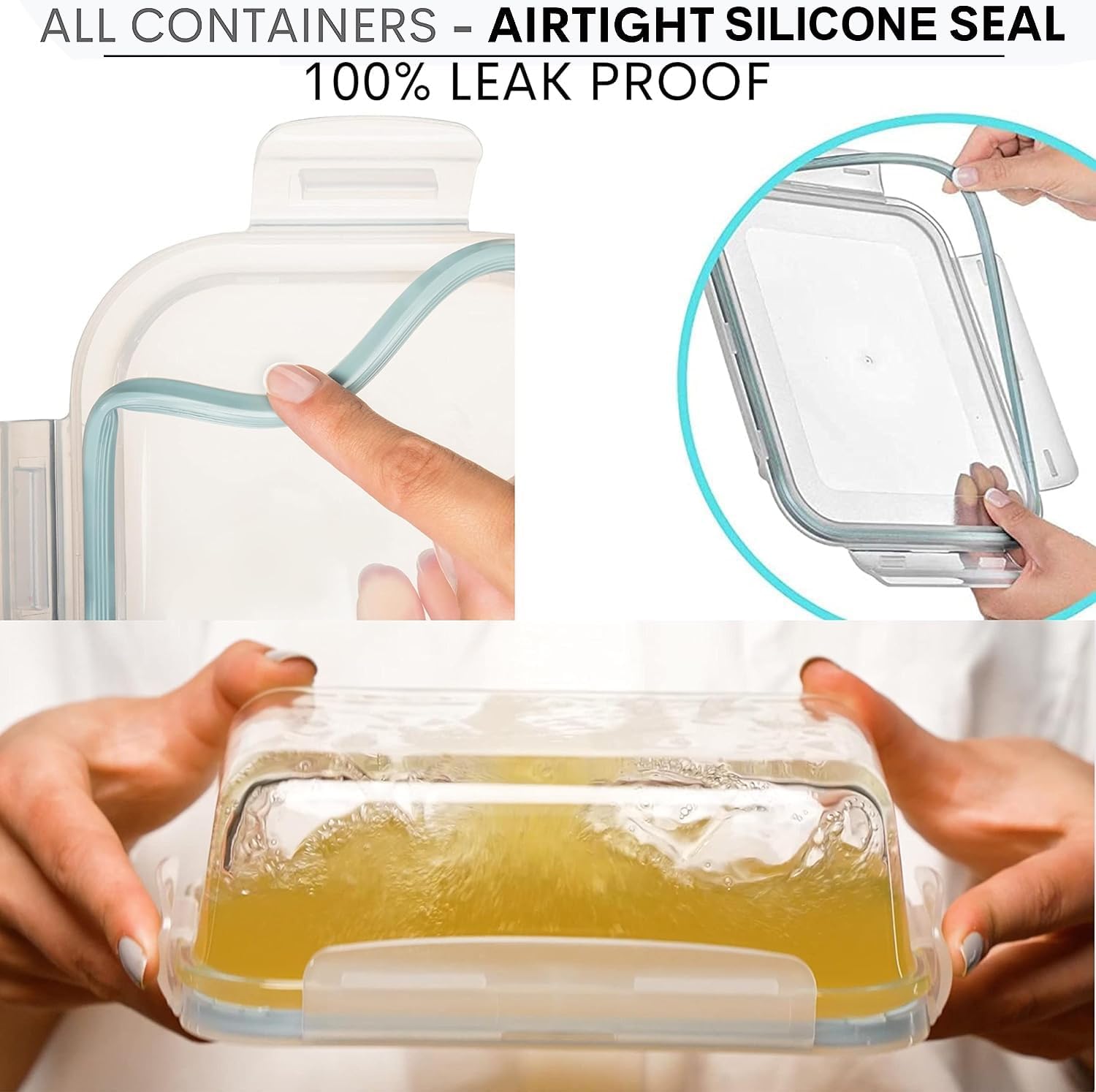 Razab 30 Oz Glass Meal Prep Containers - 16 Pc Set | Airtight, Leak-Proof & BPA-Free