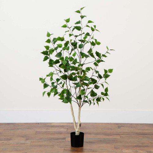 Nearly Natural 4ft. Artificial Birch Tree with Real Touch Leaves