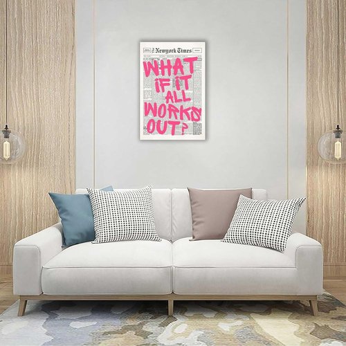 Drimiler Retro Newspaper Poster - Positive Affirming Quote Canvas Wall Art | 16x24in Framed Decor