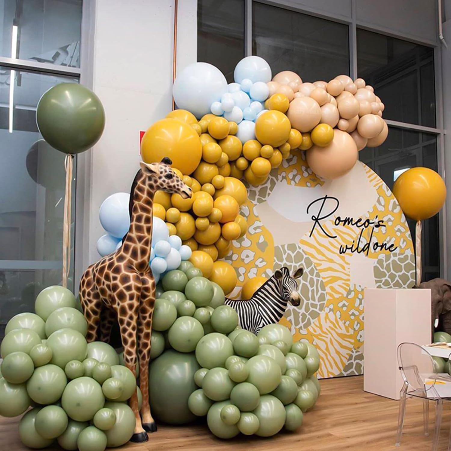 Skiennix Latex Balloons - 100-Pack Party Balloon Garland Kit | Assorted Sizes 5-18 Inches in Mustard