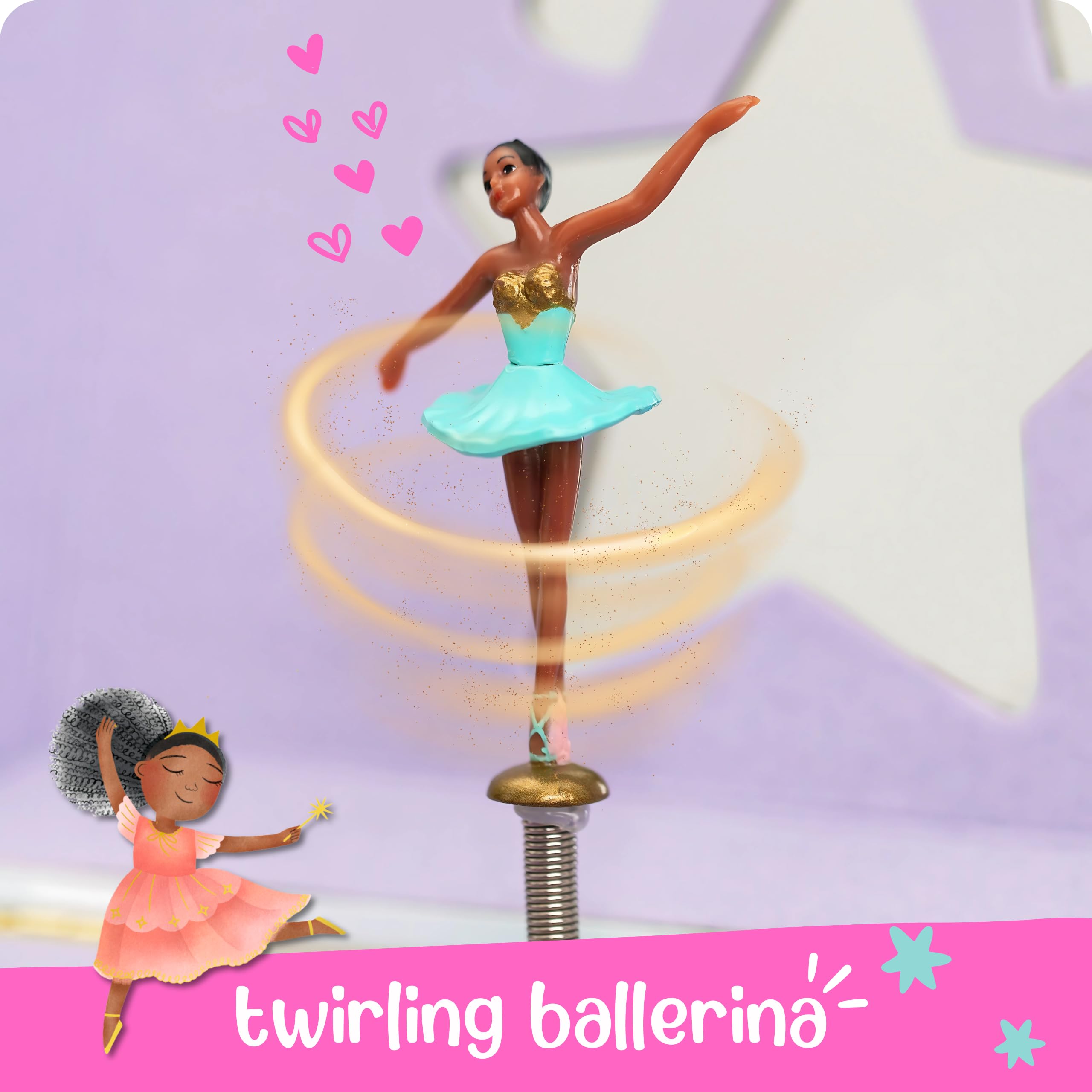 Giggle & Honey® Musical Ballerina Kids Jewelry Box - Girls Jewelry Box with Mirror, Ballerina Toys for Girls Age 4-6
