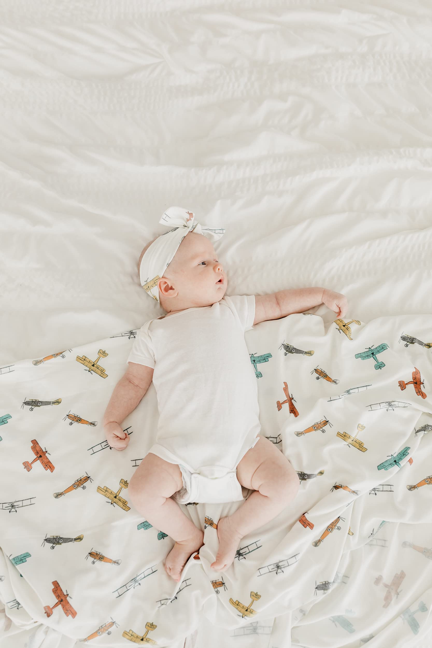 Copper Pearl Swaddle Blankets for Newborns | Soft Stretchy Receiving Blankets for Boys and Girls | Large 46 x 46 Inch Baby Blankets | Lightweight and Breathable Swaddles | Marigold