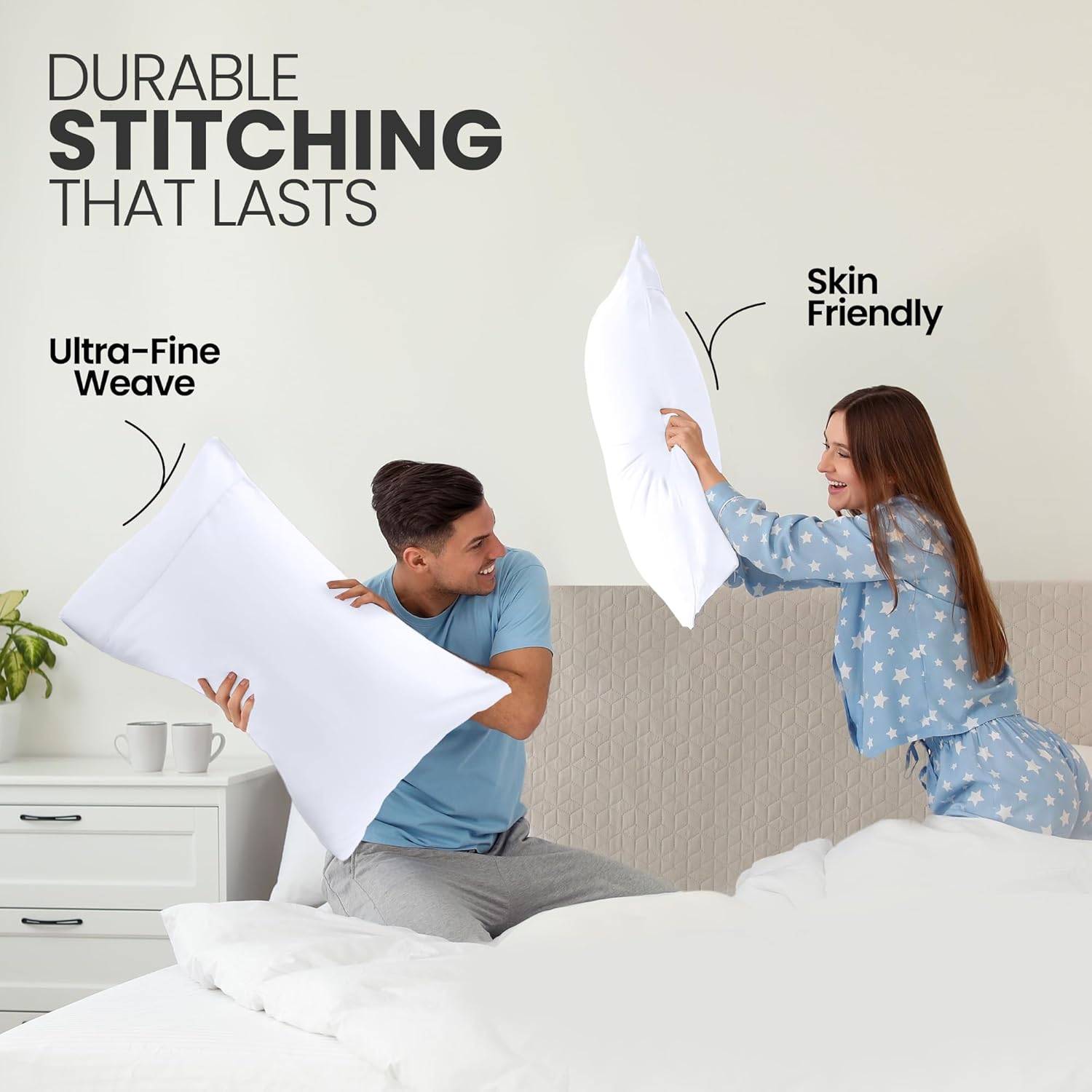 Utopia Bedding Queen Pillow Cases - Soft Brushed Microfiber - 2 Pack | Fade & Shrinkage Resistant - 20" x 30" White