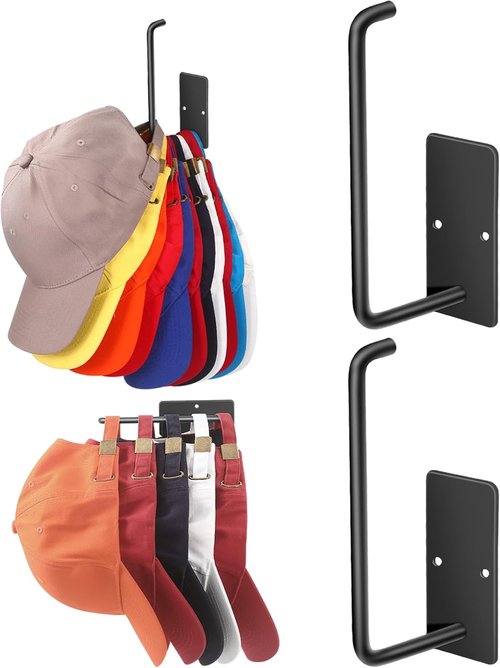 Hat Rack | Stainless Steel Adhesive Hooks by [Brand Name] - Multi-Purpose Organizer for 20+ Caps