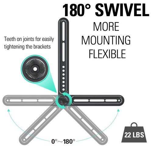 Mounting Dream Full Motion TV Wall Mount and Soundbar Bracket Bundle for 26-55 Inch TVs, Max VESA 400x400mm, 60 LBS, Sound Bar Mount for Above or Under TV Up to 15 LBS
