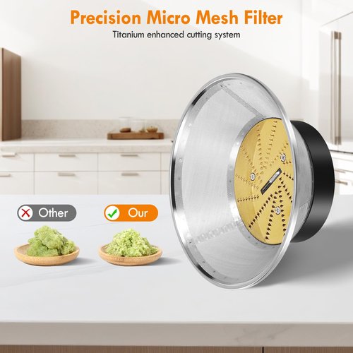 Juicer Replacement Parts Mesh Filter Basket with Titanium-Coated Blade Disk Compatible with Breville Juice Fountain Models JE95XL, JE98XL, BJE200XL, JE900 Includes Brush No Motor Coupling