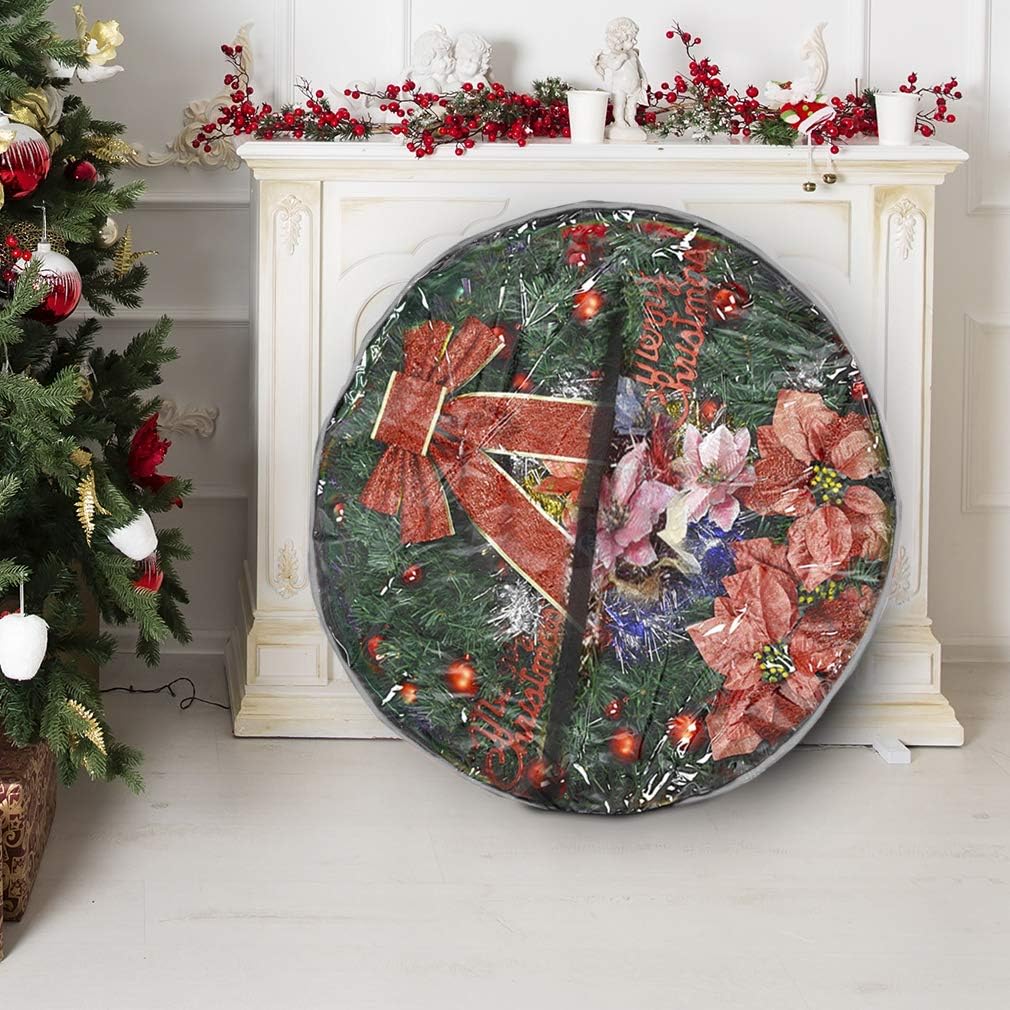 Primode Wreath Storage Bag 36" - Durable 600D Oxford Container with Clear Window for Easy Holiday Storage