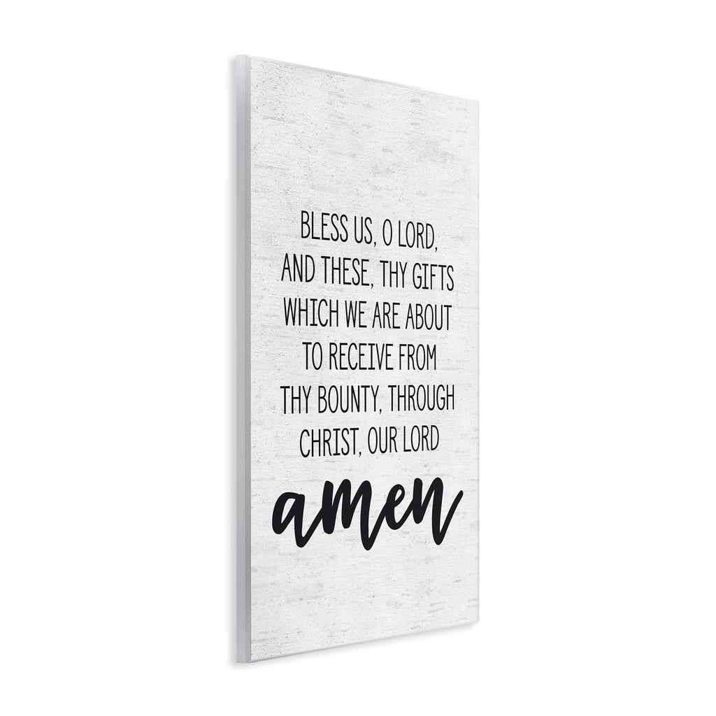 Stupell Industries Bless Us O Lord Before Meal Prayer Subtle Birch Typography Wall Plaque, 10 x 15, Design by Artist Lettered and Lined