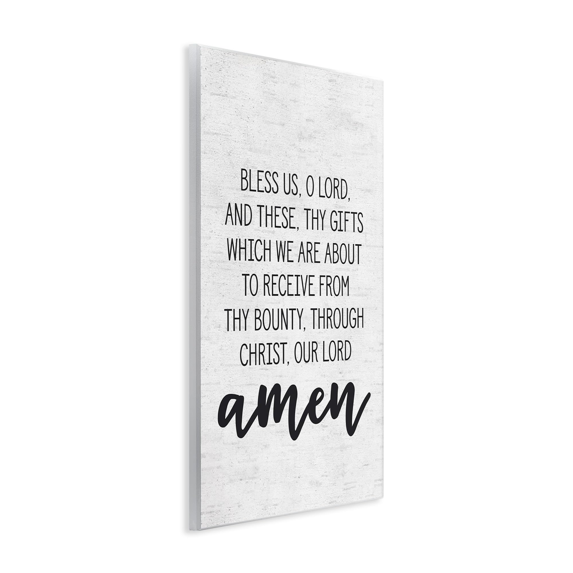 Stupell Industries Bless Us O Lord Before Meal Prayer Subtle Birch Typography Wall Plaque, 10 x 15, Design by Artist Lettered and Lined