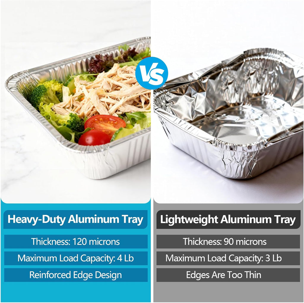 Thickened Aluminum Foil Pans by [Brand Name] - 9x13 Extra Deep Disposable Pans with Lids for Roasting & Baking - 10 Pack