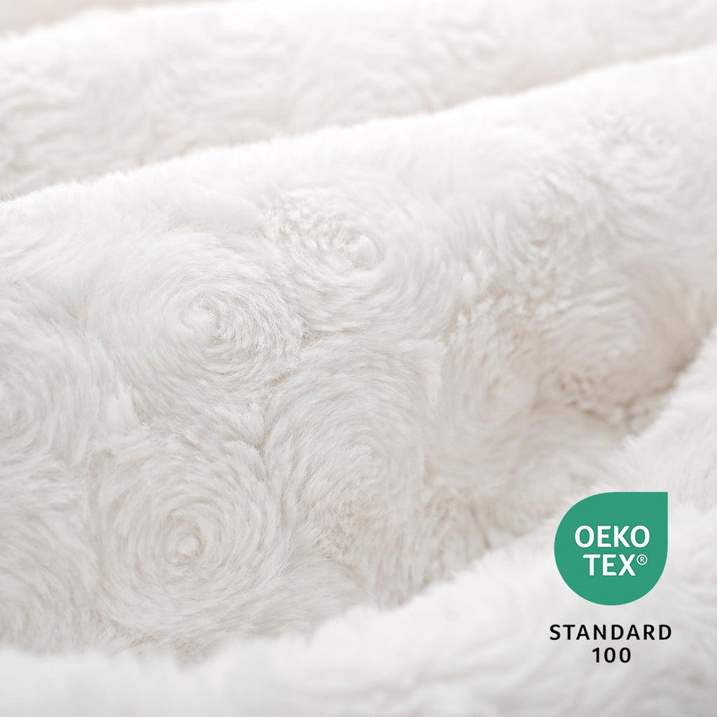 VFROO Double-Sided Faux Fur Throw Blanket, Fuzzy Soft Plush Thick Warm Fluffy Shaggy Fuzzy Blanket for Couch, Sofa, Bedroom, Luxury Blanket Valentines Day Gifts for Her, White, 50"x60"