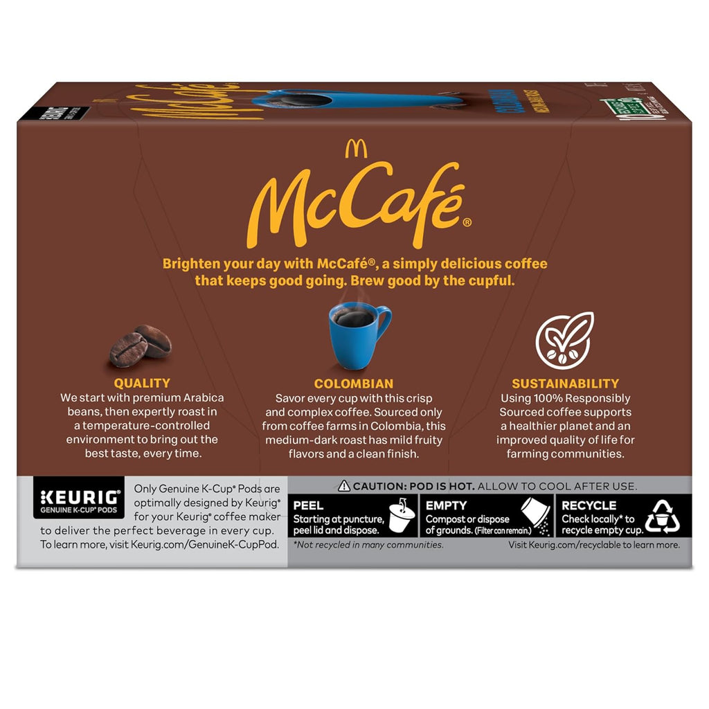 McCafe Colombian Coffee K-Cup Pods - Medium Roast, 60 Count (6 Packs of 10) for Keurig