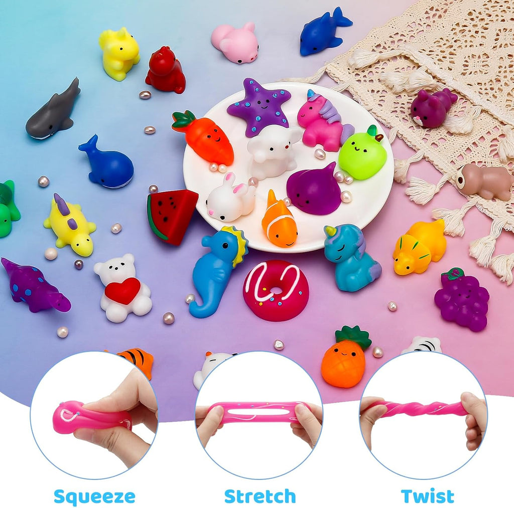 Mochi Squishy Toys 30-Pack | Fun Party Favors for Kids | Ideal Birthday Gifts & Classroom Prizes