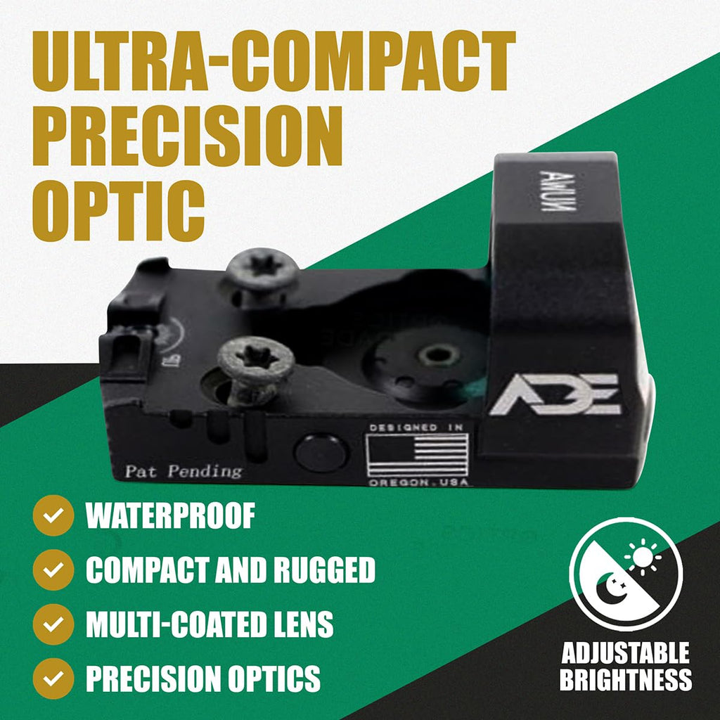Ade Advanced Optics RD3-021 MOA NUWA Red Dot Sight-Compatible with Holosun 407K/507K Footprint- Works with Taurus GX4 Toro, TX22 Toro, Sig P365XL Spectre Comp, Canik Mete MC9 (Black Body)