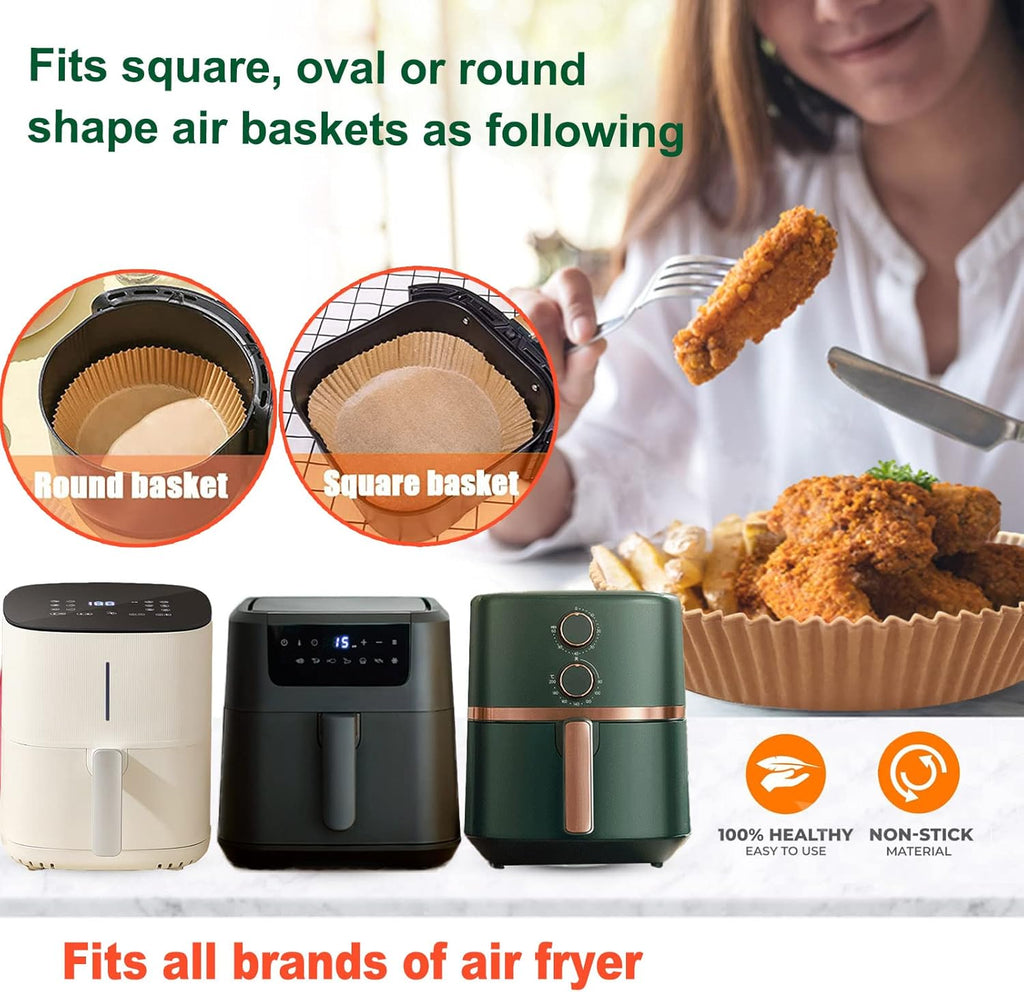 Ninja Power XL Air Fryer Disposable Paper Liners - 200 Pcs, 9-Inch Round Parchment for 4/5/6 Qt Fryers