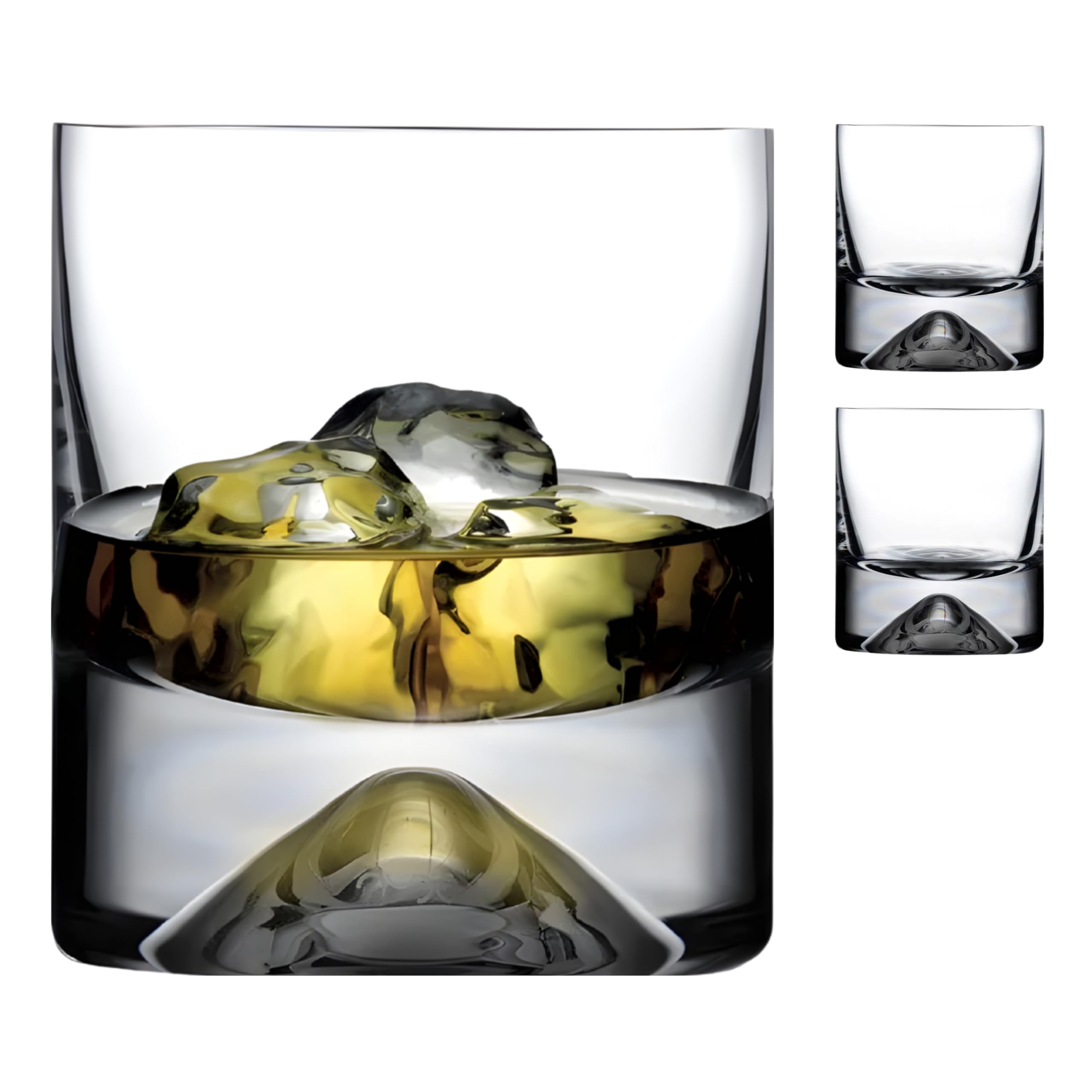 NUDE Whiskey Glasses Set of 2 – 11.75 oz Premium Lead-Free Crystal No.9 Old Fashioned Rocks Glasses for Whisky, Scotch & Bourbon – Heavy Base, Handmade Bar Tumblers Luxury Gift Set