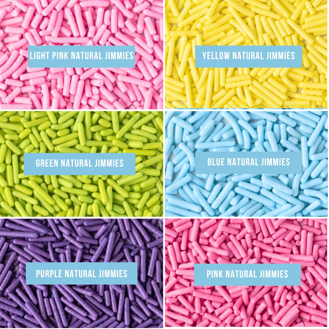Sweets Indeed Edible Sprinkle Mix - 6 Cell Pastel Jimmies for Cake Decorations & Baking