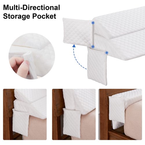 EUHAMS Twin Size Bed Wedge Pillow - Bed Gap Filler Mattress Wedge Headboard Pillow - Fill The Gap (0-7") Between Headboard and Mattress for Sleeping Backrest Pillow (39"x10"x6" White)